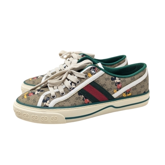 Gucci x Disney Mickey Mouse 1977 GG Sneakers Tennis Shoes Size EU 37.5 / 7.5 / 8 - Picture 3 of 16